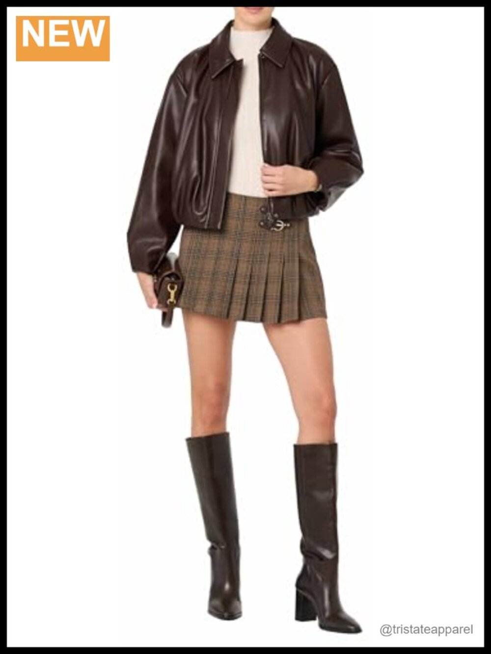 ASTR the label Raevin Jacket Faux Leather Moto Style